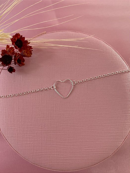 Pulseira Coração em Prata