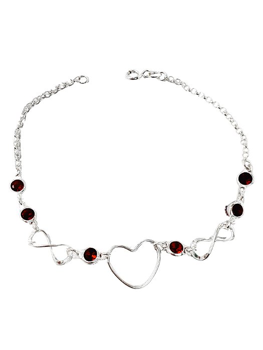 Pulseira Coração Vazado + Infinito Vermelho