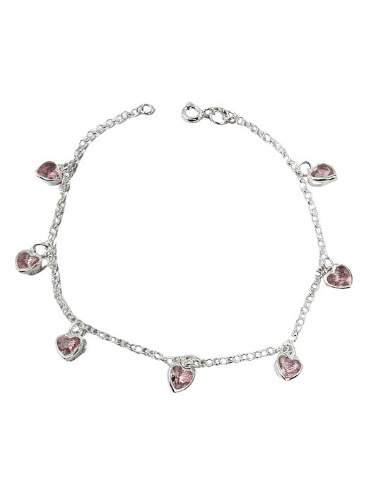 Pulseira Coração Rosa Bebê
