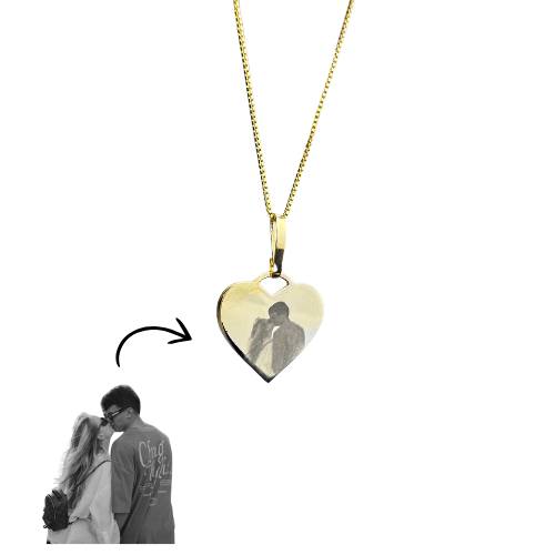 Colar Personalizado Coração Ouro 18K