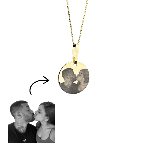 Colar Foto Personalizado Ouro 18K