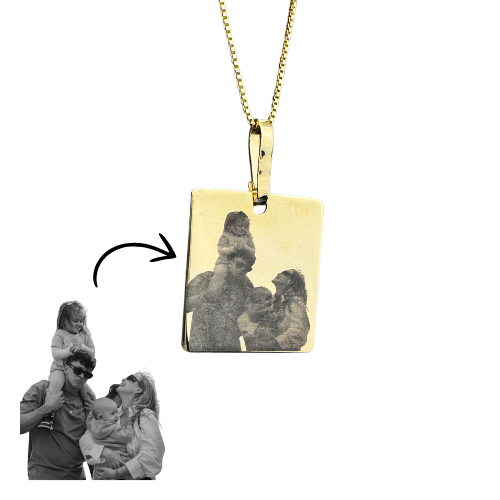 Colar Personalizado Foto Ouro 18K