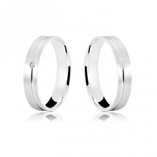 Par de Alianças de Namoro Celeste 4MM