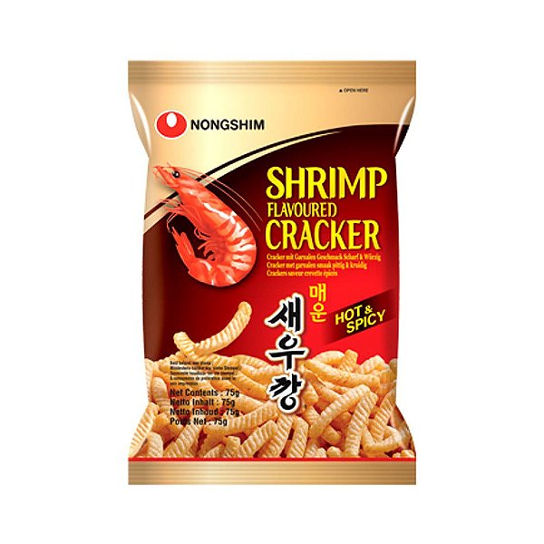 Salgadinho Coreano Camarão Picante - Shrimp Flavoured Cracker 75 Gramas