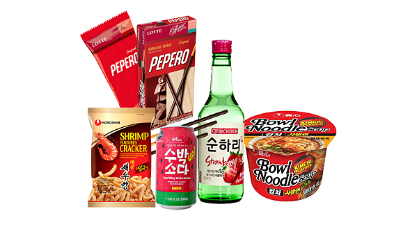 Kit Dorameira- Soju, Snack, Lamen, Soda e Pepero