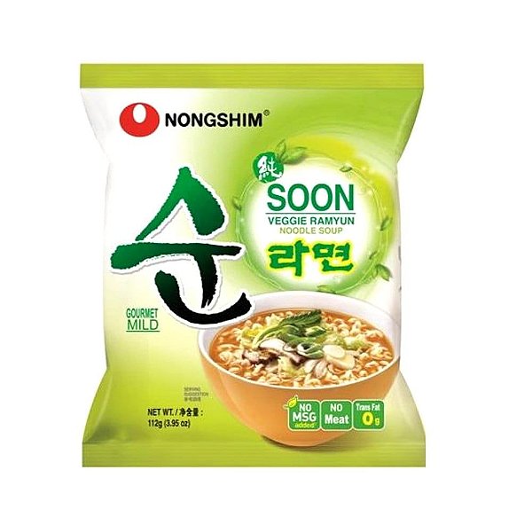 Lamen Vegano Coreano Suave Nongshim Ramyun Vegetais 100g