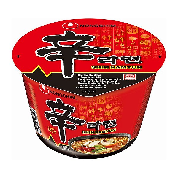 LAMEN SHIN RAMYUN PICANTE CARNE E LEGUMES BIG BOWL COPO - 117 GRAMAS