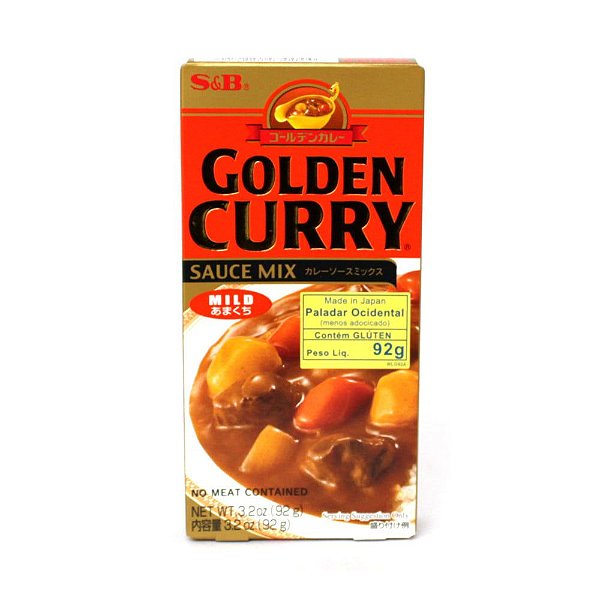 Condimento Golden Curry- Suave Picante Nível Fraco S&B - 92 Gramas