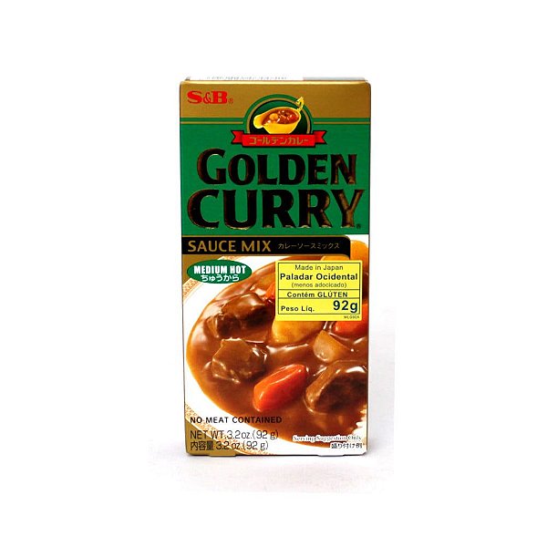 Condimento Golden Curry- Picante Nível Médio S&B - 92 Gramas