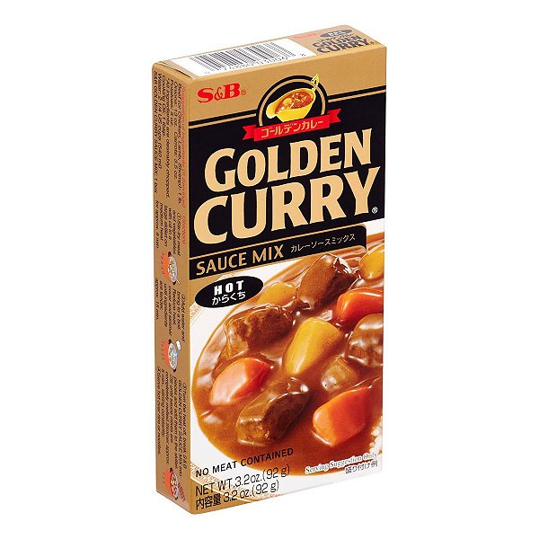 Condimento Golden Curry- Picante Nível Forte S&B - 92 Gramas