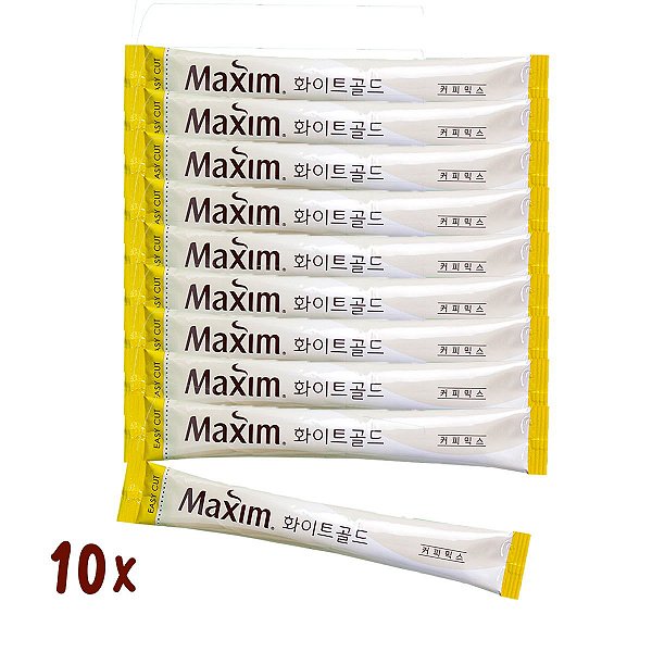 Café Pronto Solúvel Coffee Maxim Coreano White 12G- 10 Sachês