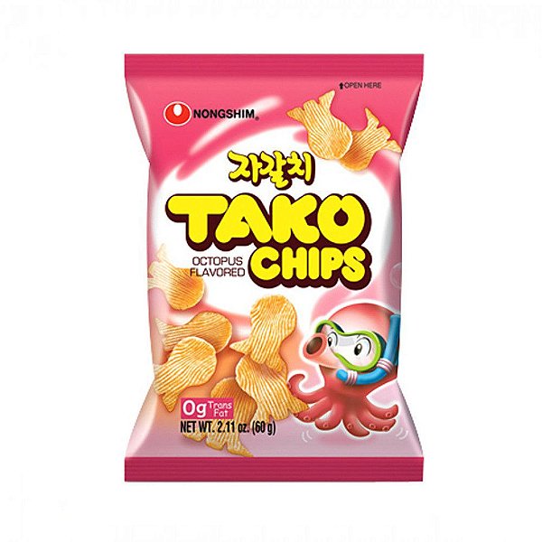 Salgadinho Coreano Polvo - Tako Chips-  55 Gramas