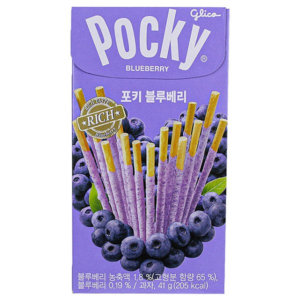 Pocky Biscoito Coreano com Cobertura de Blueberry- Glico 41g