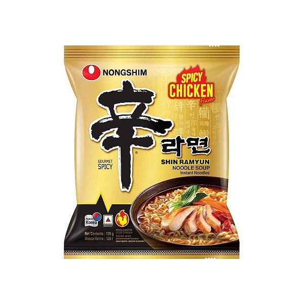 Lamen Coreano Shin Ramyun Spicy Chicken Frango Picante 120g