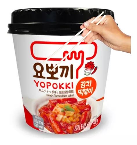 Yopokki Bolinho de Arroz Instântaneo Coreano- Kimchi - Copo 115G