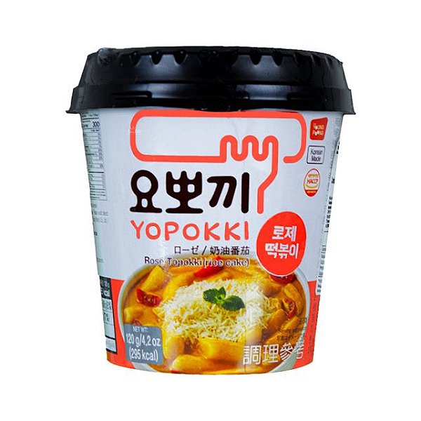Yopokki Bolinho de Arroz Instântaneo Coreano- Rosé- Copo 120G