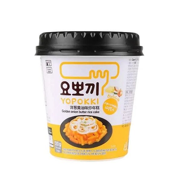 Yopokki Bolinho de Arroz Instântaneo Coreano- Golden Onion Butter- Copo 120G