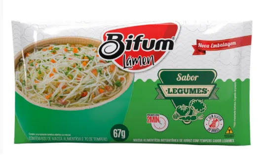 Macarrão Instantâneo De Arroz Lámen Sabor Legumes Bifum 67G