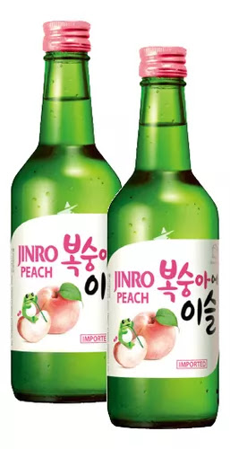 Kit 2 Sojus Coreano Jinro Sabor Pêssego - 360Ml