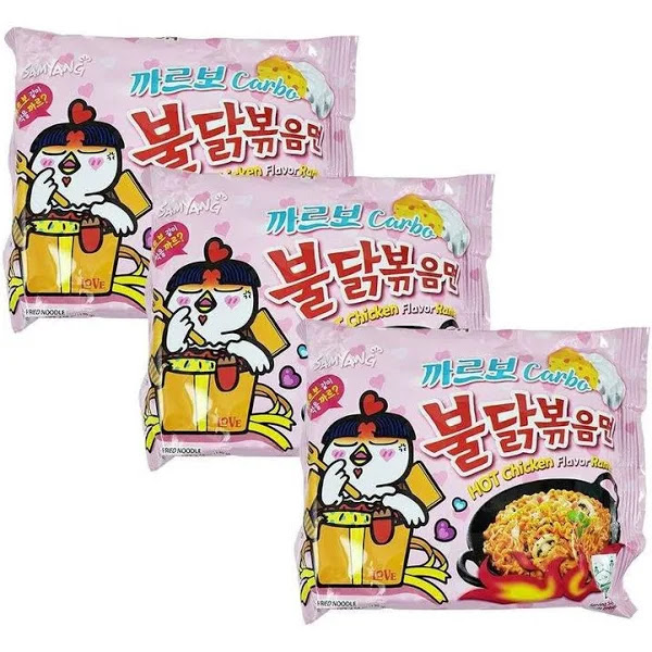 Kit 3 Lamens Coreano Hot Chicken Carbonara Buldak- 130g