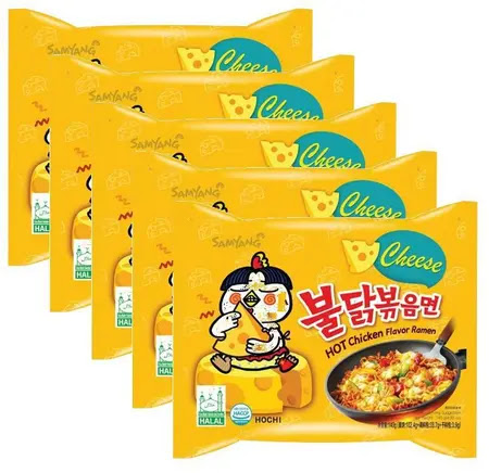Kit 4 Lamens Coreano Picante Buldak- Sabor Queijo - 140G