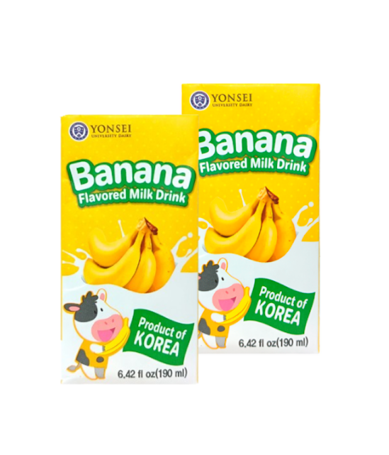 Kit 2 Bebidas Coreanas de Leite De Banana - Yonsei 190Ml