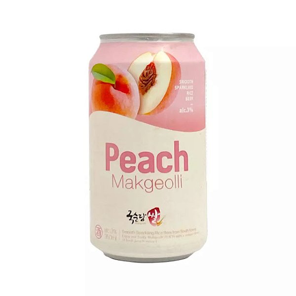 Coquetel Alcoólico Gasificado de Arroz Coreano Makgeolli Sabor Pessego- 350ml