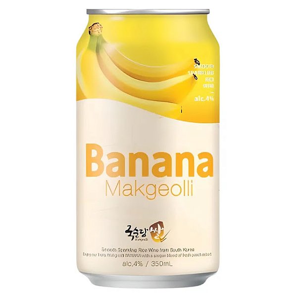 Coquetel Alcoólico Gasificado de Arroz Coreano Makgeolli Sabor Banana - 350ml
