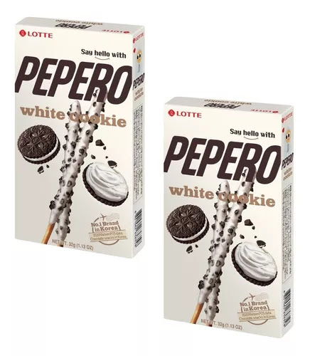 Kit 2 Peperos Coreano White Chocolate & Cookie -Lotte 32g