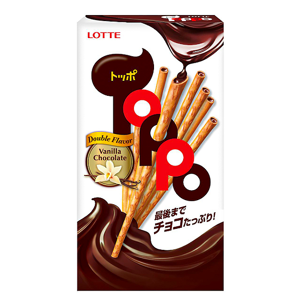 Toppo Biscoito Pretzel - Sabor Baunilha com Recheio de Chocolate 40g – Lotte