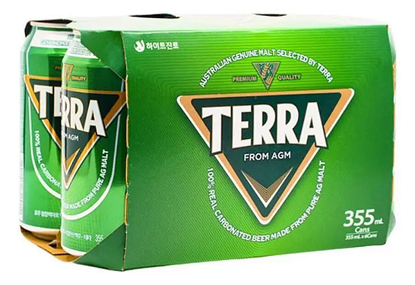 Pack 6 Latas de Cerveja Coreana Terra Lager HiteJinro 355ml