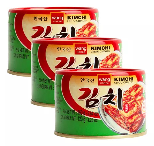 Kit 3 Conserva Acelga Apimentada Vegana Kimchi Wang 160g