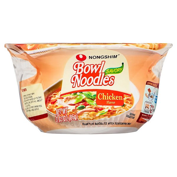 Lamen Bowl Noodle Chicken Savory- Nongshim Galinha 86g