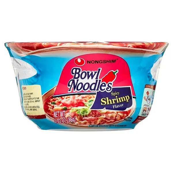 Lamen Bowl Noodle Spicy Shrimp- Nongshim Camarão Picante 86g
