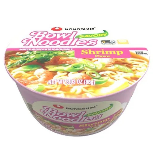 Lamen Bowl Noodle Shrimp Savory- Nongshim Camarão 86g