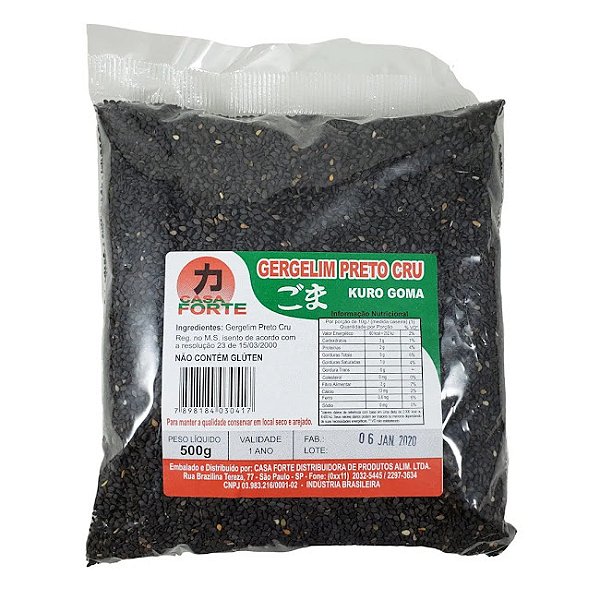 Gergelim Preto Cru 100g- Casa Forte