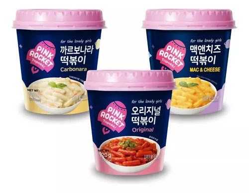 Kit Toppoki Coreano Pink Rocket (3 Sabores) – Original, Carbonara e Mac and Cheese