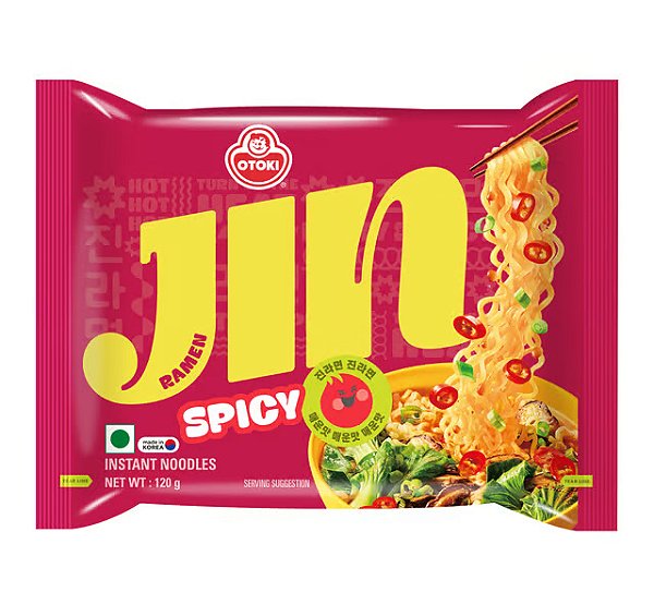 Jin Ramen Spicy- Macarrão Instantâneo Coreano Picante Ottogi – 120g