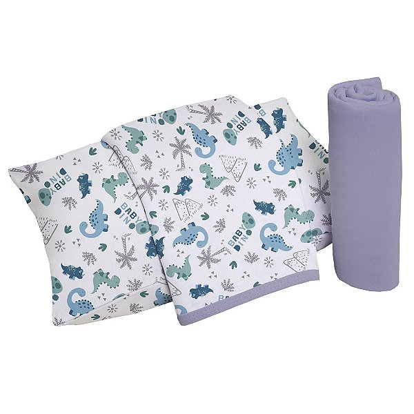 Jogo de Cama Berço 3pçs Malha 100% Algodão - Rex