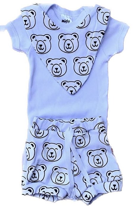 Conjunto Infantil Branco Estampado