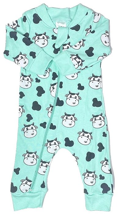 Macacão Verde Estampado Vaquinha