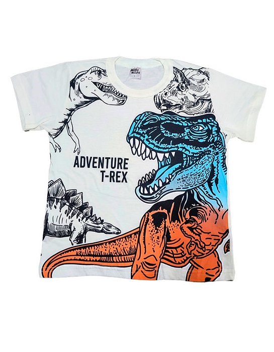 Camiseta Infantil Dinossauro - Branca