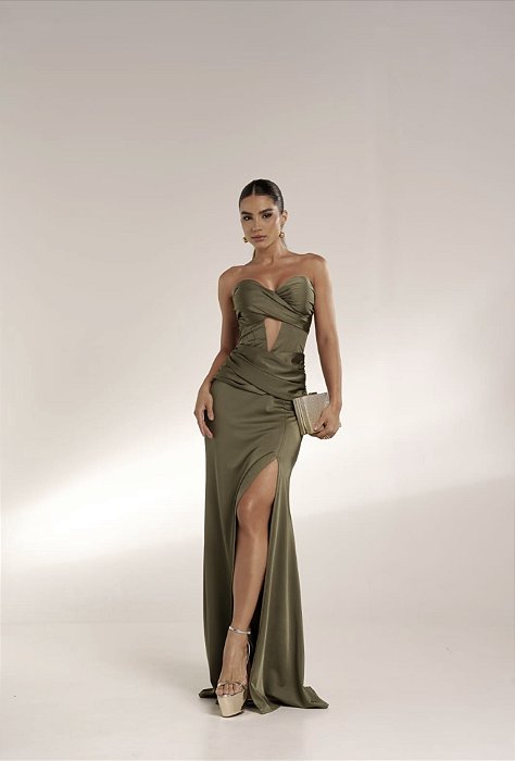 Vestido verde oliva TAM G