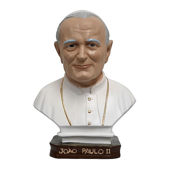 Imagem Papa João Paulo II Busto 20cm Gesso Escultura