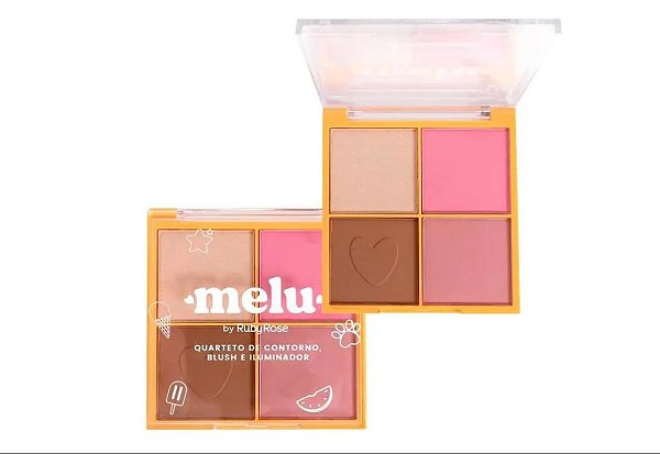 Quarteto Contorno Blush e Iluminador cor 02  Melu by Ruby Rose