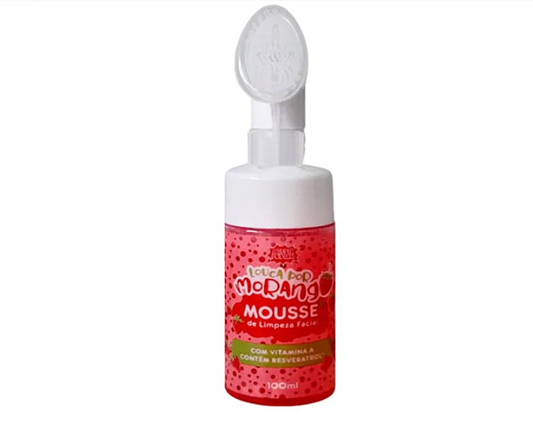 Mousse de Limpeza Facial com Escova Louca por Morango Super Poderes