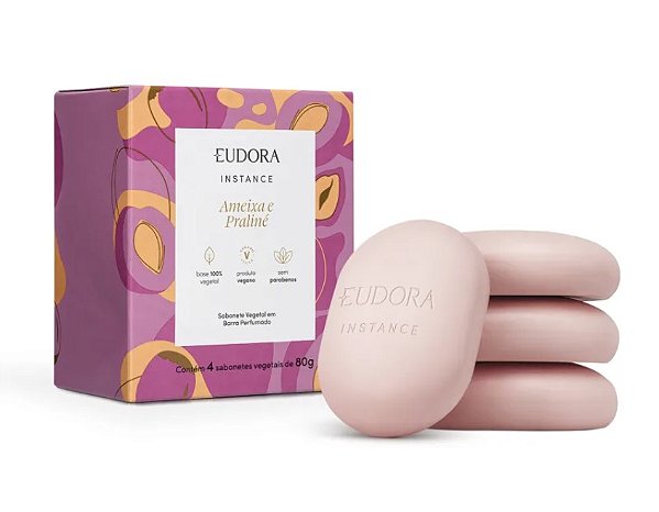 Sabonete Vegetal em Barra Perfumado Instance Ameixa e Praliné 4x80g