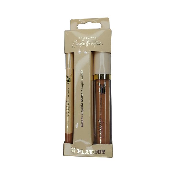 Kit Batom Líquido Matte + Lápis Labial by Play Boy - Cor B
