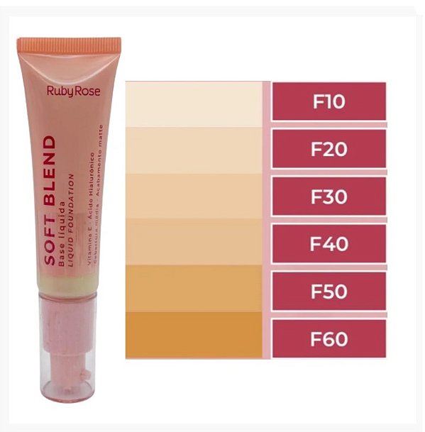 BASE LIQUIDA SOFT BLEND RUBY ROSE - COR F20