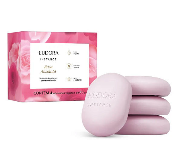 Sabonete Vegetal em Barra Instance Rosa Absoluta 80g (4 unidades)